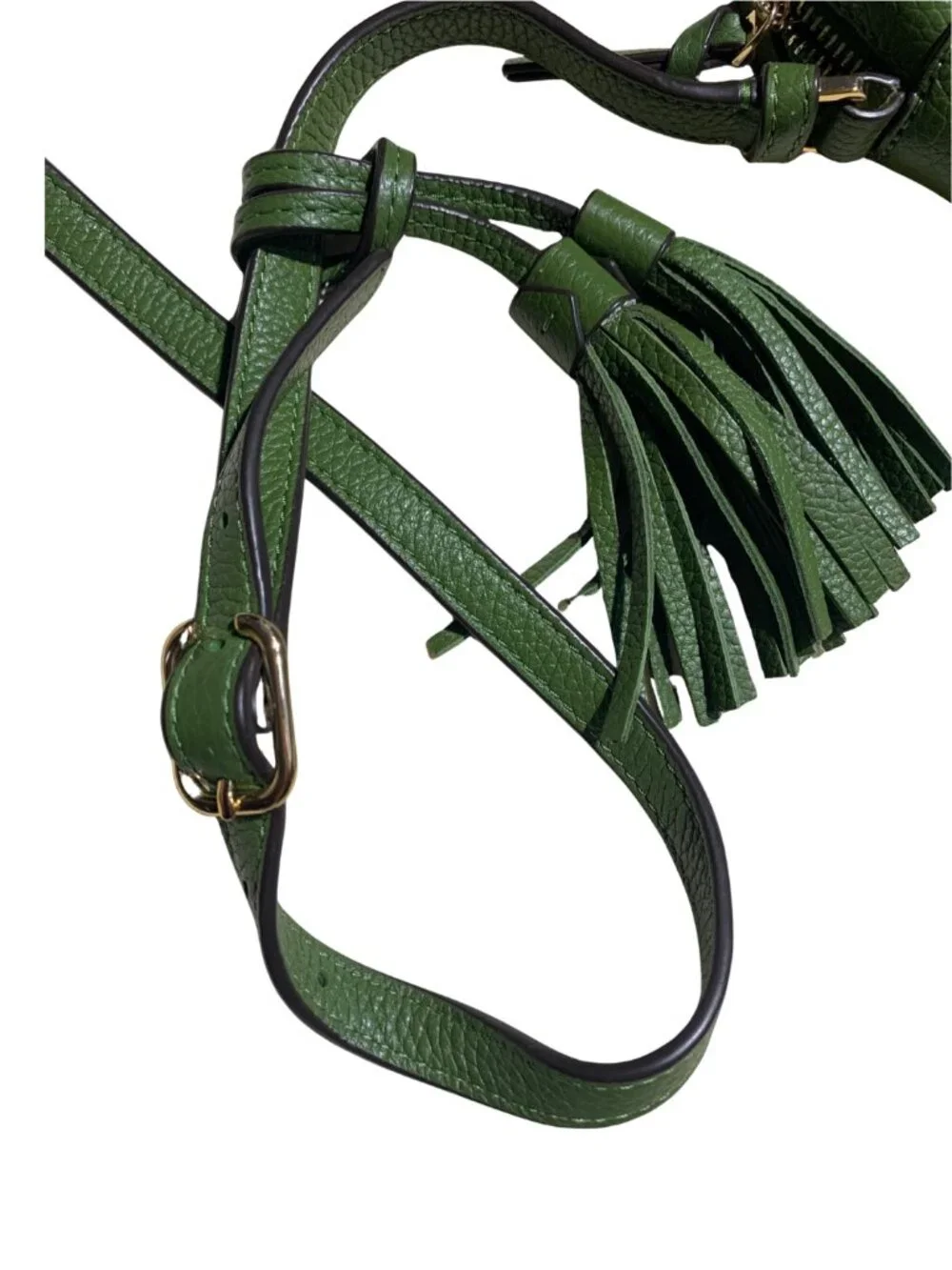 Tory Burch Thea Camera Bag in Pebbled Leather - Green - Pre-Loved